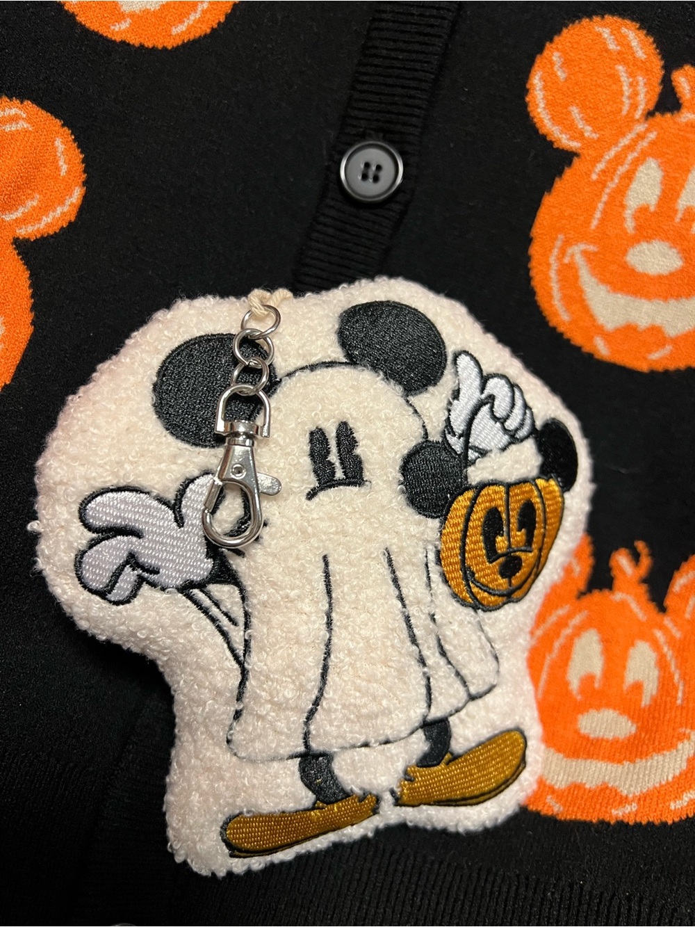 Disney Mickey Mouse Halloween Ghost Plush Bag Charm/Key Ring